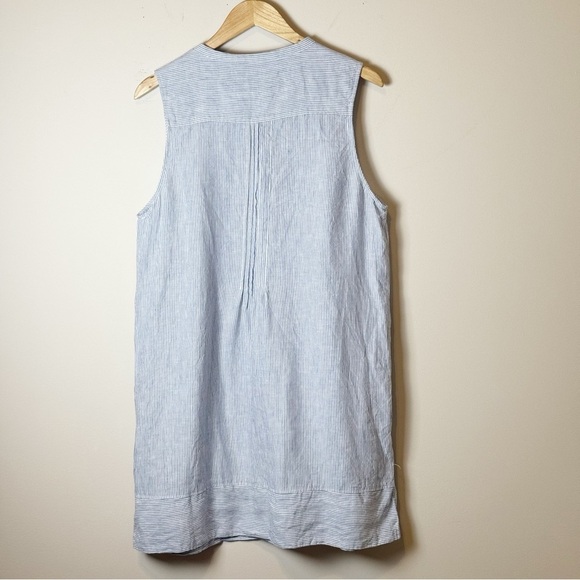 Faherty Dress Isha Mini Linen in Blue Striped XL - Picture 8 of 13